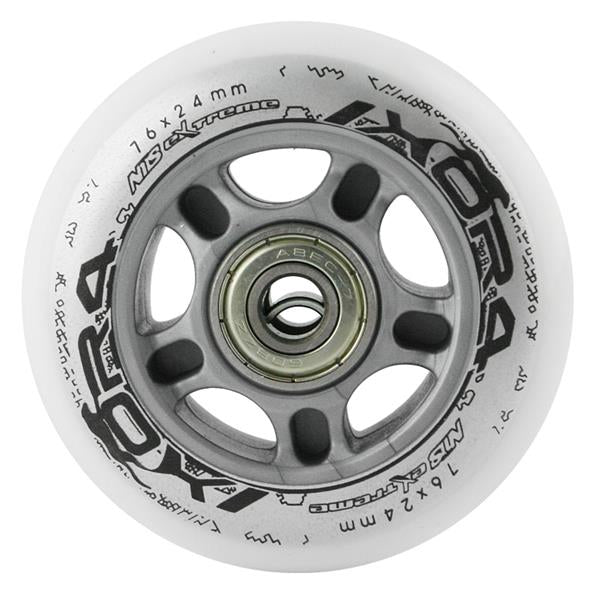 PU 76x24 82A WHITE (4 pcs) + ABEC-7 (8 pcs) SET NILS EXTREME