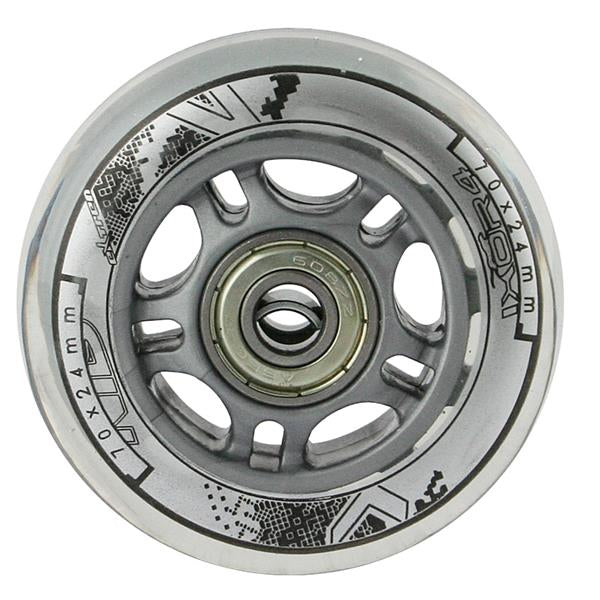 Rezerves riteņi PU 70x24 82A TRANSPARENT  (4 pcs) + ABEC-7 (8 pcs) NILS EXTREME