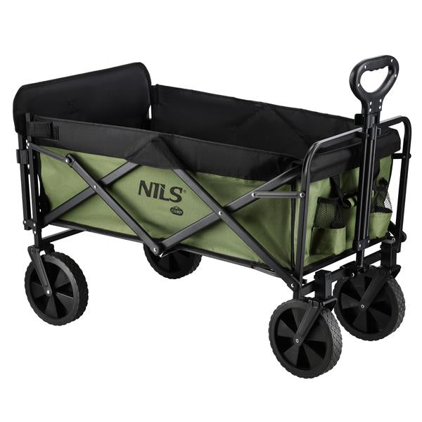 Saliekamie ceļojumu rati NC2602 FOLDING WAGON GREEN 150L NILS CAMP