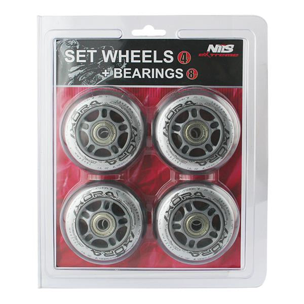 PU 76x24 82A TRANSPARENT (4 pcs) + ABEC-7 (8 pcs) SET NILS EXTREME