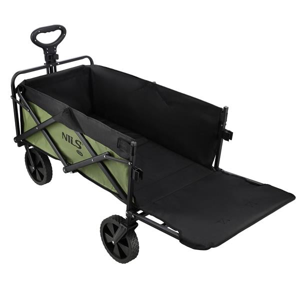 Saliekamie ceļojumu rati NC2602 FOLDING WAGON GREEN 150L NILS CAMP