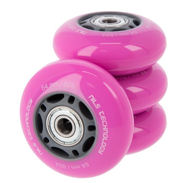 PU 64x24 82A PINK (4 pcs) + ABEC-7 (8 pcs) SET NILS EXTREME
