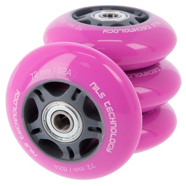 PU 72x24 82A PINK (4 pcs) + ABEC-7 (8 pcs) SET NILS EXTREME