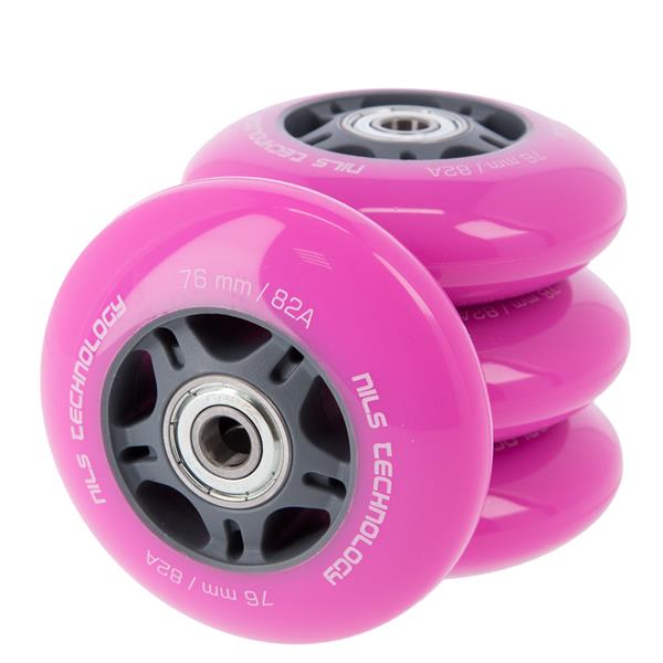 PU 76x24 82A PINK (4 pcs) + ABEC-7 (8 pcs) SET NILS EXTREME