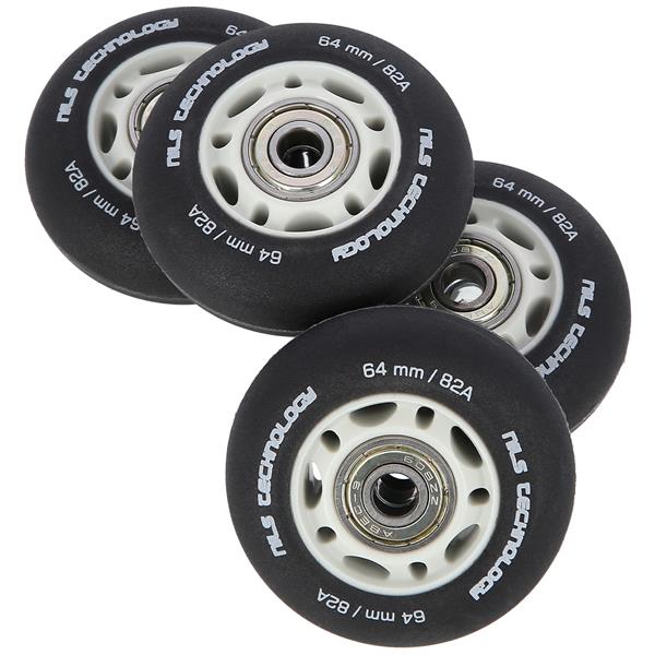 PU 64x24 82A BLACK MAT (4 szt.) + ABEC-9  (8 szt.) SET NILS EXTREME