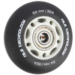 PU 64x24 82A BLACK MAT (4 szt.) + ABEC-9  (8 szt.) SET NILS EXTREME