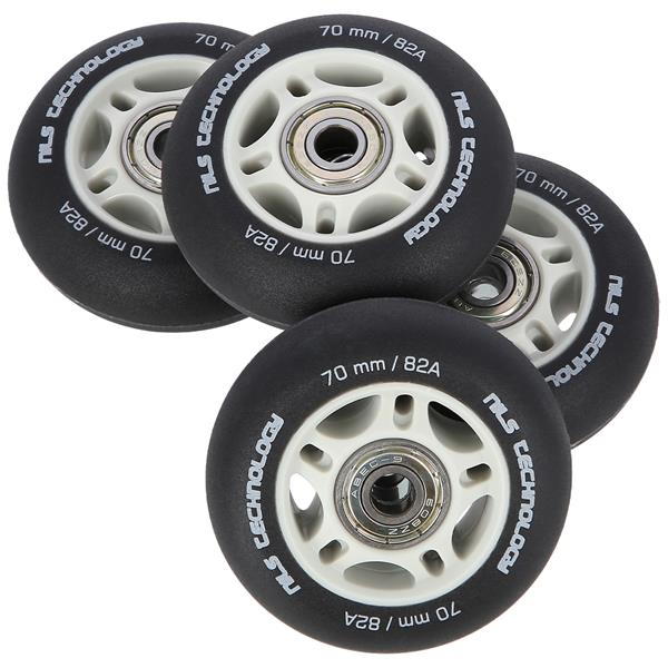 PU 70x24 82A BLACK MAT (4 szt.) + ABEC-9  (8 szt.) SET NILS EXTREME