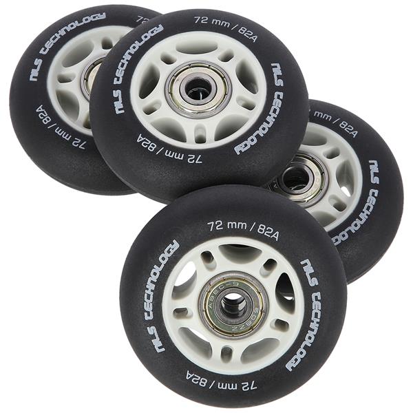 PU 72x24 82A BLACK MAT (4 szt.) + ABEC-9  (8 szt.) SET NILS EXTREME