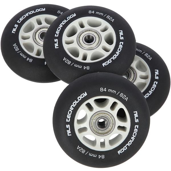 PU 84x24 82A BLACK MAT (4 szt.) + ABEC-9  (8 szt.) SET NILS EXTREME