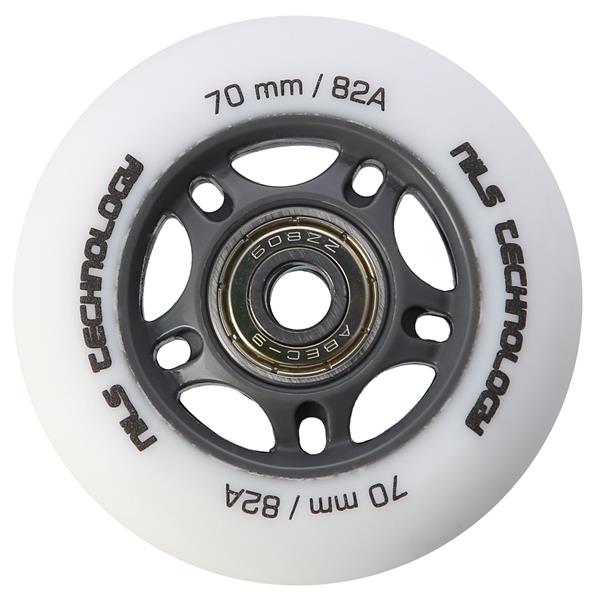 PU 70x24 82A WHITE MAT (4 szt.) + ABEC-9  (8 szt.) SET NILS EXTREME
