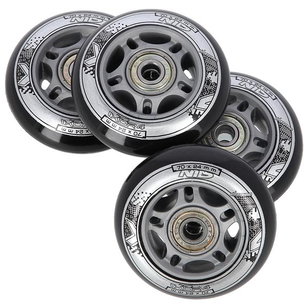 PU 70x24 82A BLACK N (4 szt.) + ABEC-9  (8 szt.) SET NILS EXTREME