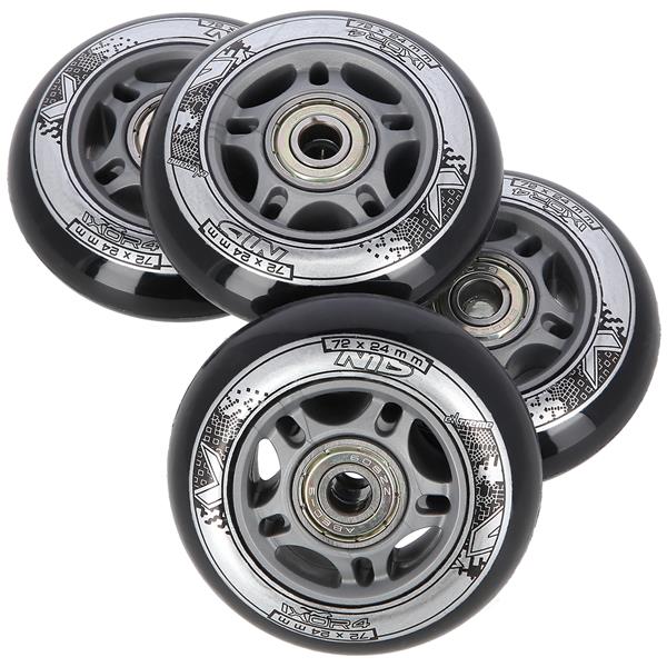 PU 72x24 82A BLACK N (4 szt.) + ABEC-9  (8 szt.) SET NILS EXTREME