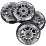 PU 76x24 82A BLACK N (4 szt.) + ABEC-9  (8 szt.) SET NILS EXTREME