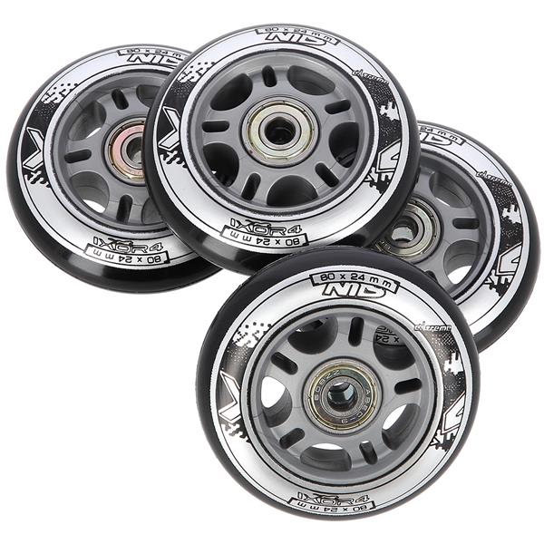 PU 80x24 82A BLACK N (4 szt.) + ABEC-9  (8 szt.) SET NILS EXTREME