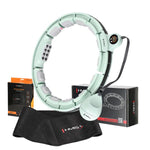 Komplekts HULA HOOP MAGNETIC GREEN HHM13 WITH WEIGHT + COUNTER HMS + WAIST SUPPORT BR163 BLACK