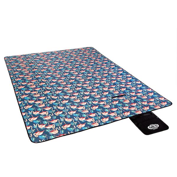Piknika paklājiņš NC8014 BLUE FLAMINGO 220x200 PE ALU NILS CAMP