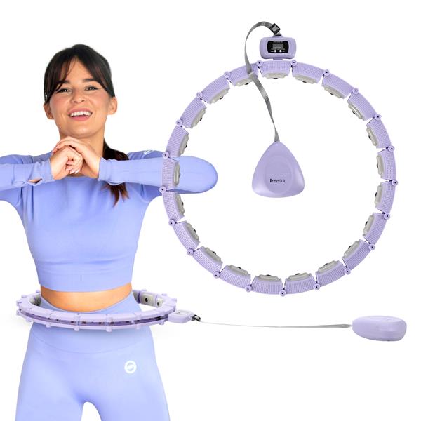 Vingrošanas aplis HHM14 HULA HOOP VIOLET MAGNETIC WITH WEIGHT + COUNTER HMS