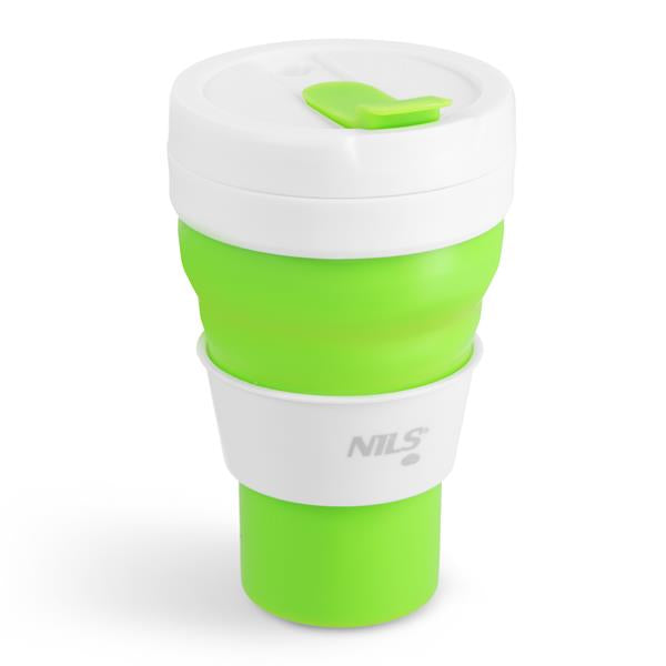 NC4103 Silikona salokāmā krūze 600ml gaiši zaļa Nils Camp