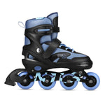 Komplekts NA0189 SET LED IN-LINE SKATES HELMET AND PROTECTORS MOONBEAM BLUE SIZE. L(39-42) NILS EXTREME