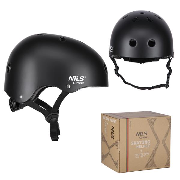 Komplekts MR290+H230 HELMET WITH PROTECTORS SET BLACK SIZE S NILS EXTREME