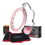 Komplekts HULA HOOP MAGNETIC PINK HHM15 WITH WEIGHT + COUNTER HMS + WAIST SUPPORT BR163 RED