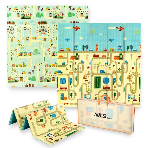 MD04 BĒRNU SALOKAMAIS PAKLĀJIS CITY 195x180cm NILS FUN