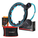 Komplekts SET HULA HOOP MAGNETIC BLACK/TURQUOISE HHM17 WITH WEIGHT + COUNTER HMS + WAIST SUPPORT BR163 RED