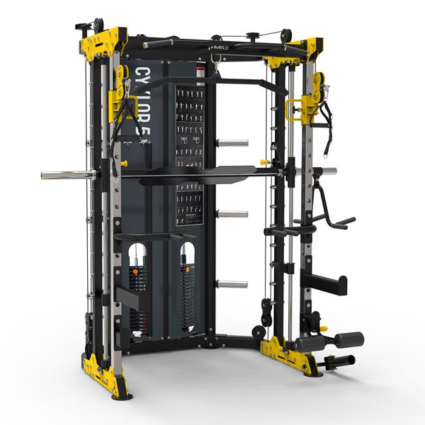 Daudzfunkcionālais trenažieris CYKLOP 5 SMITH MACHINE WITH WEIGHT STACK SEMI COMERCIAL HMS