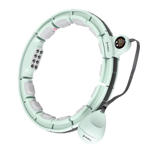 Vingrošanas aplis ar atsvaru HHM13 HULA HOOP GREEN MAGNETIC WITH WEIGHT + COUNTER HMS