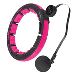 Vingrošanas rinķis ar atsvaru un skaitītāju HHM16 HULA HOOP BLACK/PINK MAGNETIC WITH WEIGHT + COUNTER HMS