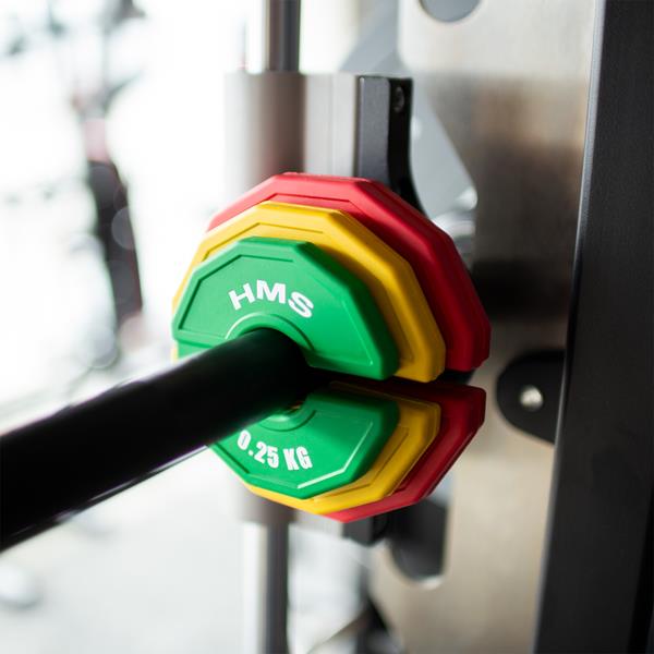 Universālie svara diski TSN SET PLATES FOR STRENGTH AND FITNESS TRAINING OVERLAY TYPE 2 x 0.25 - 1 KG (3.5 KG) HMS