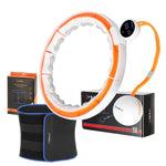 Komplekts SET HULA HOOP MAGNETIC WHITE/ORANGE HHM21 WITH WEIGHT + COUNTER HMS + SLIMMING BELT BR1313
