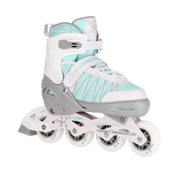 NH11912 A 2IN1 WHITE-MINT SIZE S(31-34) IN-LINE SKRITRUĻSLIDAS/HOKEJS SLIDAS