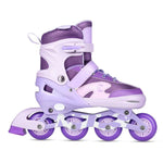 Skrituļslidas NA0189 SET LED IN-LINE SKATES HELMET AND PROTECTORS MOONBEAM VIOLET SIZE. M(35-38) NILS EXTREME