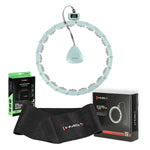 Komplekts HULA HOOP MAGNETIC GREEN HHM14 WITH WEIGHT + COUNTER HMS + WAIST SUPPORT BR163 BLACK PLUZ SIZE