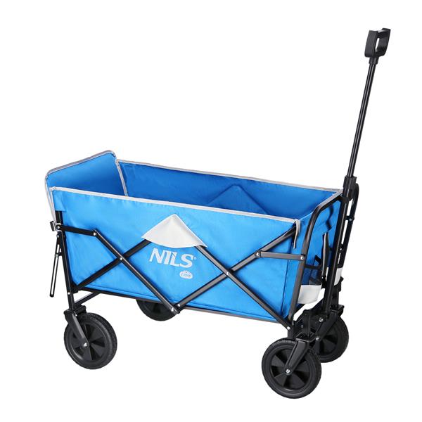 Saliekami kempinga ratiņi NC1606 FOLDING WAGON GRAY-BLUE NILS CAMP