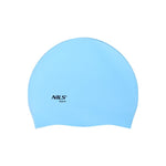 PELDCEPURE NQC SOLID COLOR BL01 LIGHT BLUE SILICONE SWIMMING CAP NILS AQUA