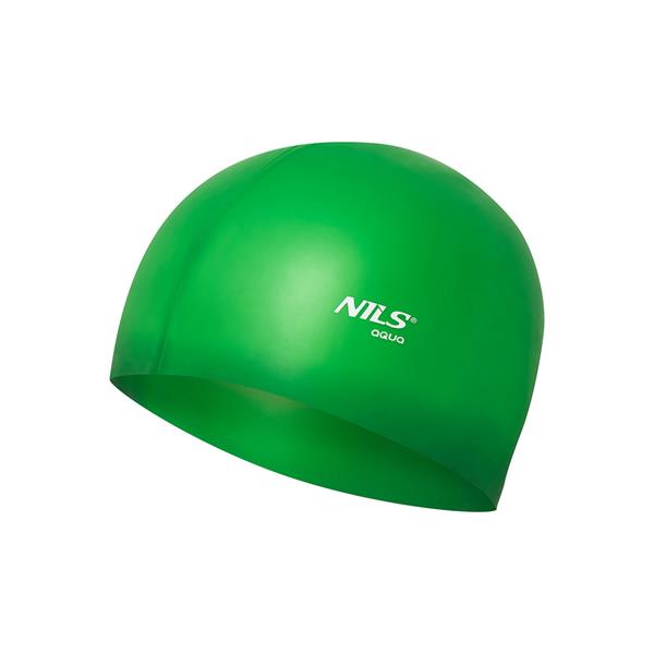 PELDCEPURE NQC SOLID COLOR GR02 GREEN SILICONE SWIMMING CAP NILS AQUA