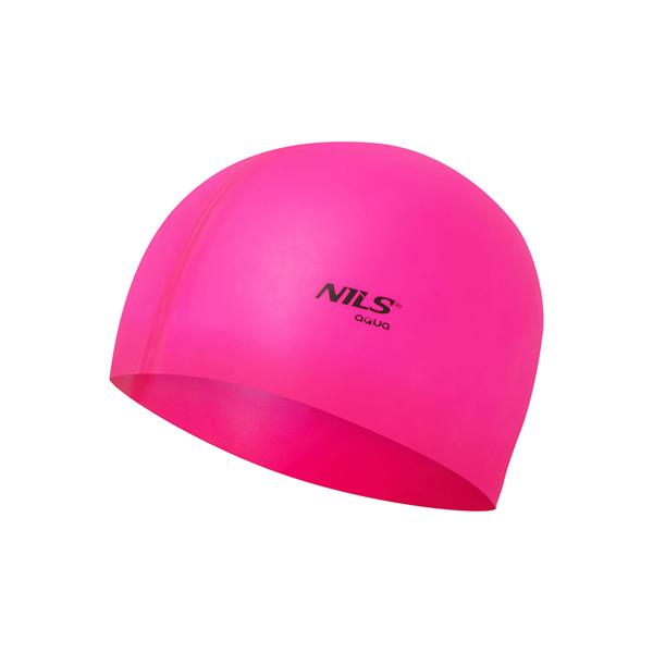 PELDCEPURE NQC SOLID COLOR PK01 PINK SILICONE SWIMMING CAP NILS AQUA