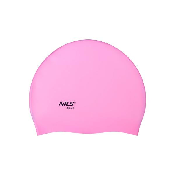 PELDCEPURE NQC SOLID COLOR PK02 LIGHT PINK SILICONE SWIMMING CAP NILS AQUA