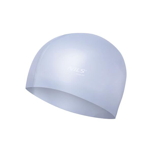 PELDCEPURE NQC SOLID COLOR SL01 GRAY SILICONE SWIMMING CAP NILS AQUA
