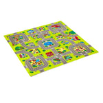 BĒRNU PAKLĀJS MD02 KID'S MAT PUZZLE CARS 9 ELEMENTS 90x90CM NILS FUN