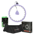 Komplekts HULA HOOP MAGNETIC VIOLET HHM14 WITH WEIGHT + COUNTER HMS + WAIST SUPPORT BR163 BLACK PLUZ SIZE