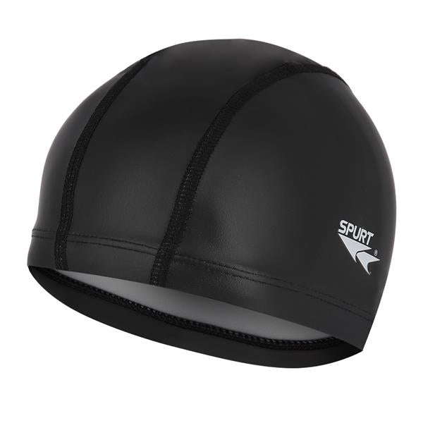 Peldēšanas cepure SILIKONS / PU SOLIDA KRĀSA BK01 MELNA SPURT