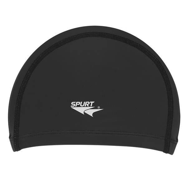 Peldēšanas cepure SILIKONS / PU SOLIDA KRĀSA BK01 MELNA SPURT
