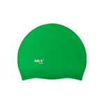 PELDCEPURE NQC SOLID COLOR GREEN SILICONE SWIMMING CAP DOTS NILS AQUA