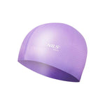 PELDCEPURE NQC SOLID COLOR VIOLET SILICONE SWIMMING CAP DOTS NILS AQUA