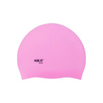 PELDCEPURE NQC SOLID COLOR PINK SILICONE SWIMMING CAP DOTS NILS AQUA