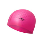 PELDCEPURE NQC SOLID COLOR DARK PINK SILICONE SWIMMING CAP DOTS NILS AQUA