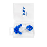 NQAW30 BLUE SILICONE peldēšanas komplekts ar ausu un deguna aizbāžņiem NILS AQUA